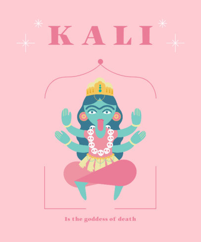 Hinduism-Themed T-Shirt Design Creator with a Cute Illustration 3892b