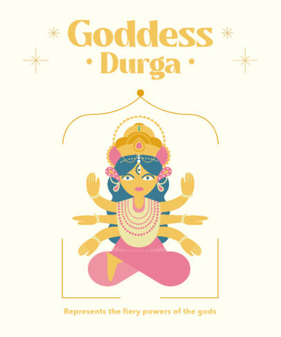 T-Shirt Design Generator with a Cute Illustration of a Hindu Goddess 3892d