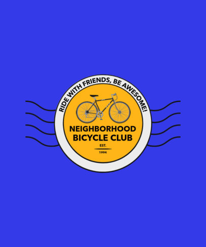 T-Shirt Design Template with Bicycle-Themed Badges