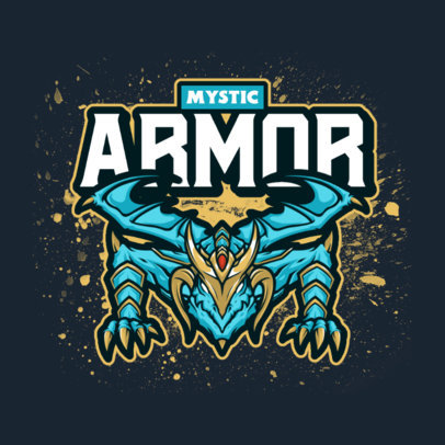 Gaming Logo Creator with an Armored Dragon Graphic
