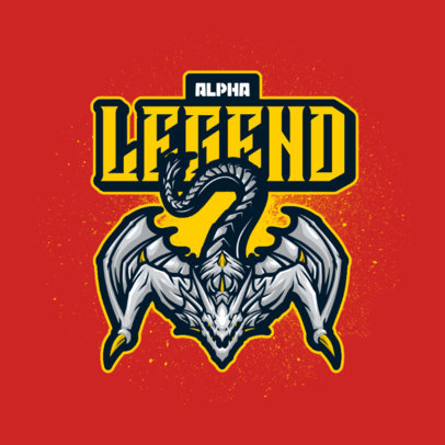 Gaming Logo Template Featuring an Aggressive Dragon