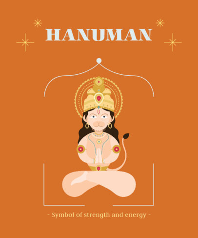 T-Shirt Design Template with a Ramayana-Themed Illustration 3892e