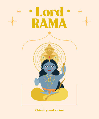 Hinduism Gods-Themed T-Shirt Design Creator Featuring Rama 3892g