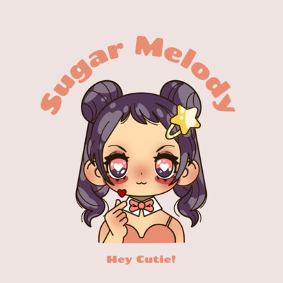 Logo Generator Featuring a Female Avatar with Kawaii Design