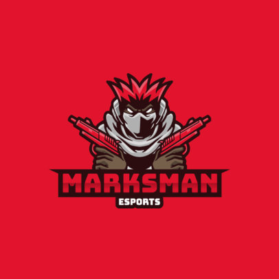 Gaming Logo Template With a Punk Shooter Graphic