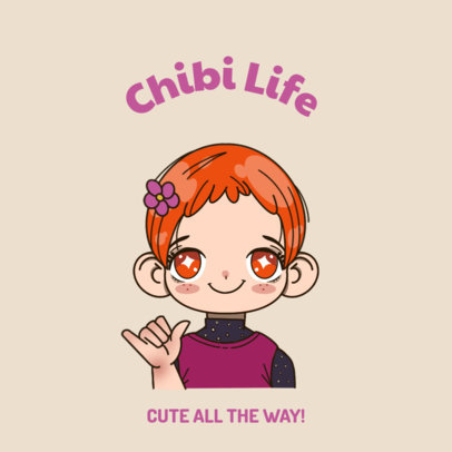 Logo Maker Featuring a Girly Avatar with a Flower on Her Hair 3300j