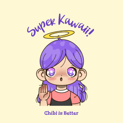 Logo Creator Featuring a  Kawaii Avatar with Big Eyes
