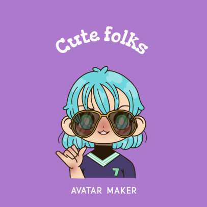 Kawaii-Styled Avatar Maker Featuring a Character with Sunglasses