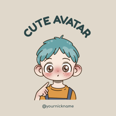 Logo Maker of a Cute Male Avatar with Freckles 3300m