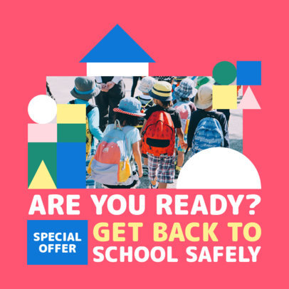 Instagram Post Design Creator Featuring a Back-to-School Sale and Pictures