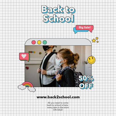 Instagram Post Design Template With a Back-to-School Theme