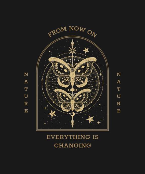 Placeit - T-Shirt Design Maker with a Mystical Graphic and a Quote