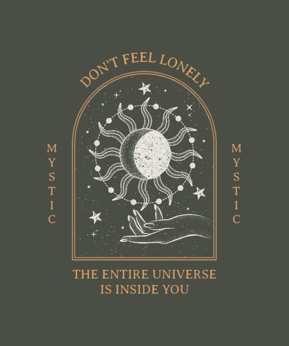 Placeit - T-Shirt Design Generator with a Mystical Theme and Quote
