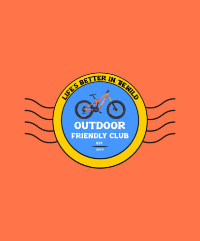 T-Shirt Design Template for an Outdoor Bicycle Club