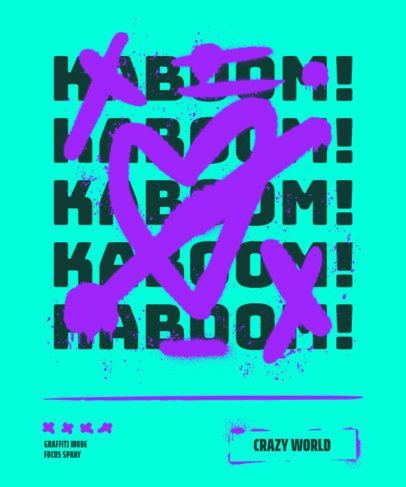 Graffiti-Styled T-Shirt Design Maker Featuring a Heart Graphic 