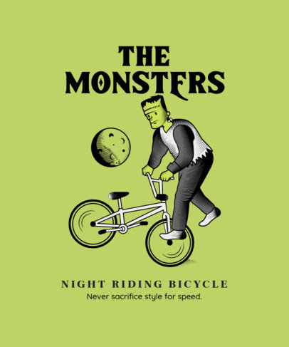 Illustrated T-Shirt Design Creator Featuring a Monster Doing a Bike Trick 4199c-el1