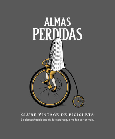 T-Shirt Design Generator Featuring a Cute Ghost Riding an Old Bike 4199b-el1