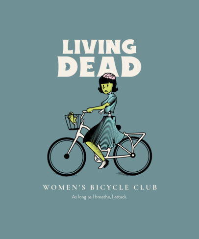 T-Shirt Design Generator Featuring a Female Zombie Riding a Bicycle 4199e-el1