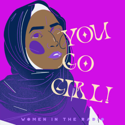 Cover Creator for a Feminism Movement Podcast with a Woman Illustration 