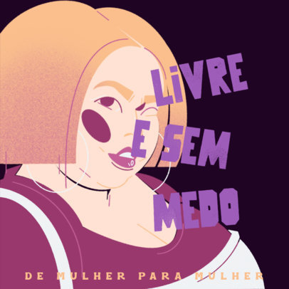 Feminism Podcast Cover Template with an Empowering Quote