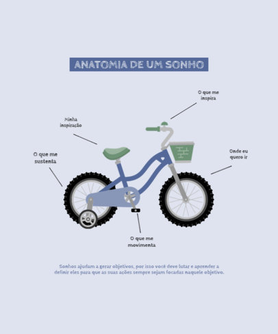 T-Shirt Design Template Featuring a Bicycle Illustration
