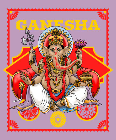 Hinduism-Themed T-Shirt Design Creator with a Graphic of Ganesha 3893b