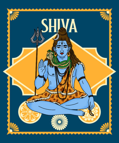 Illustrated T-Shirt Design Maker with a Hinduism Theme 3893a