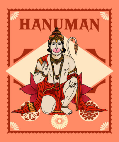 T-Shirt Design Generator Featuring an Illustration of a Hindu God 3893c