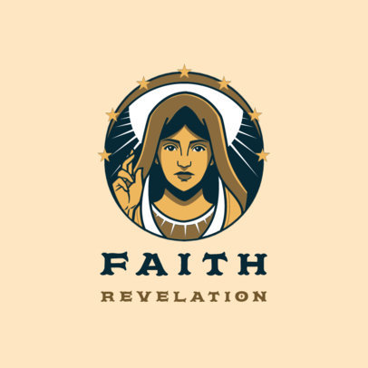 Catholic Church Logo Maker Featuring a Female Saint Graphic