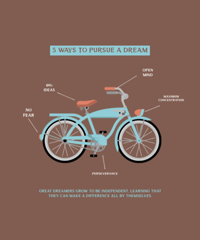 T-Shirt Design Template Featuring a Biking Theme