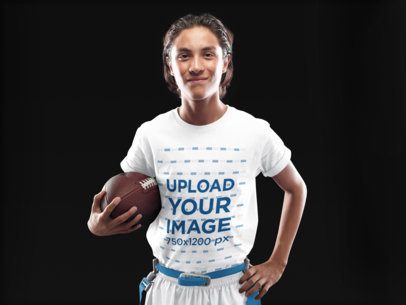 Custom Football Jersey - Teenager Smiling While Holding the Ball