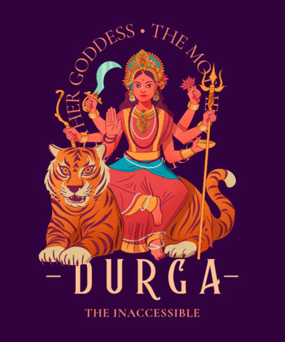 T-Shirt Design Creator Featuring a Graphic of a Hindu Goddess 3891b