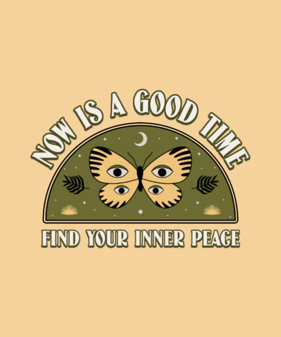 Quote T-Shirt Design Template Featuring a Moth Clipart