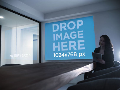 Businesswoman at an Office Presentation Mockup a16318