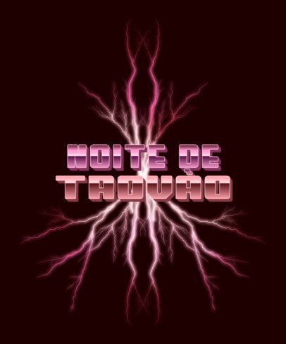 T-Shirt Design Creator for Musicians With Thunders and a Retro Style