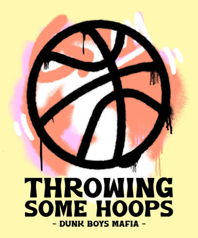 T-Shirt Design Maker with a Graffiti Basketball Ball