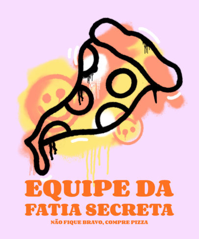 T-Shirt Design Generator Featuring a Grunge-Style Graffiti Pizza 3683g