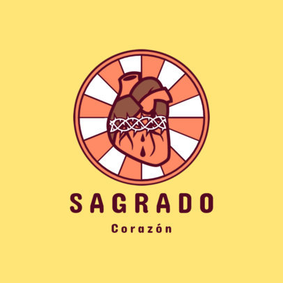 Catholic Church Logo Maker with a Sacred Heart Icon