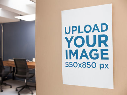 Office Poster Mockup on a Wall