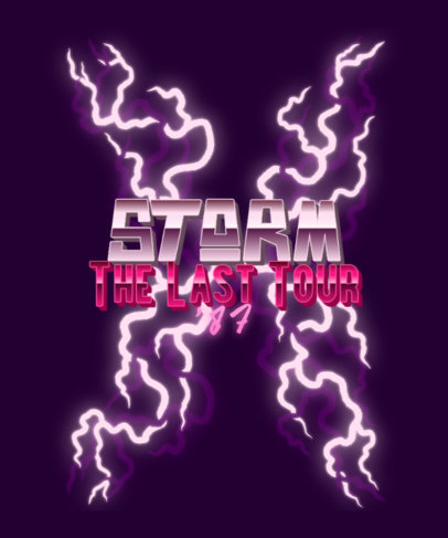 T-Shirt Design Maker Featuring a Trendy Style and Thunder Graphics
