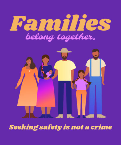 Immigration-Themed T-Shirt Design Generator with a Family Illustration