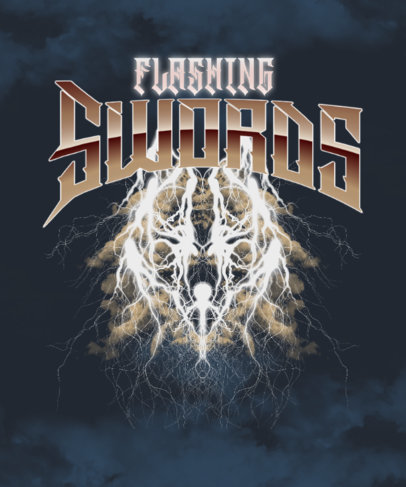 T-Shirt Design Creator With a Cloudy Background Featuring Thunder and Lightning Graphics 4513k
