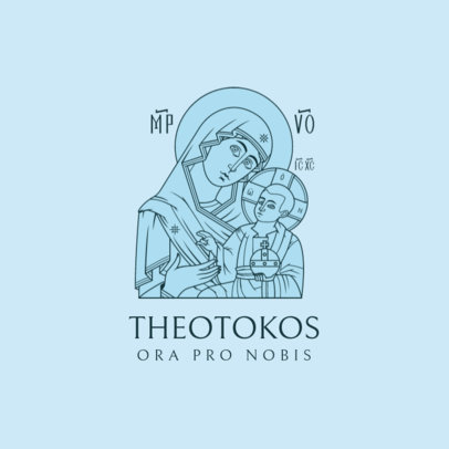 Catholic Church Logo Template Featuring a Holy Madonna 