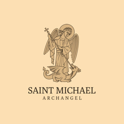 Catholic Church Logo Maker Featuring a Saint Michael Archangel Graphic