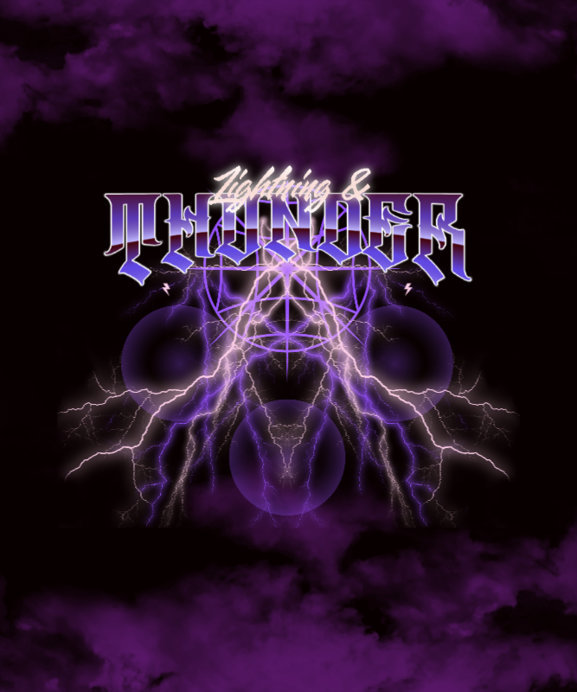 Placeit - T-Shirt Design Generator Featuring Lightning and Thunder Graphics