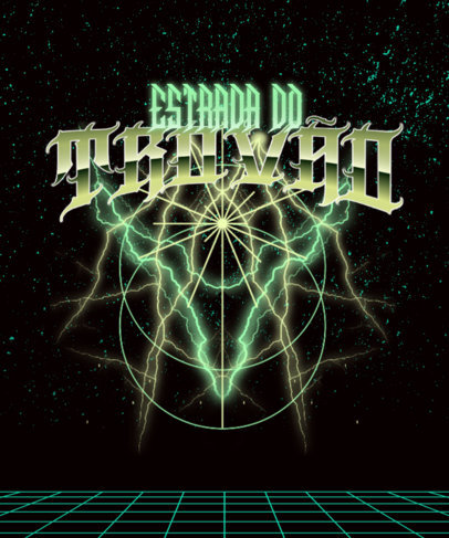 Retro T-Shirt Design Generator Featuring Geometric Shapes and Lightning Illustrations