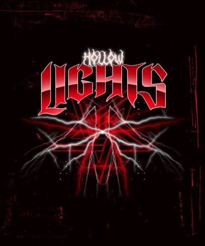 T-Shirt Design Maker Featuring Lightning Graphics and a Pentagram Clipart
