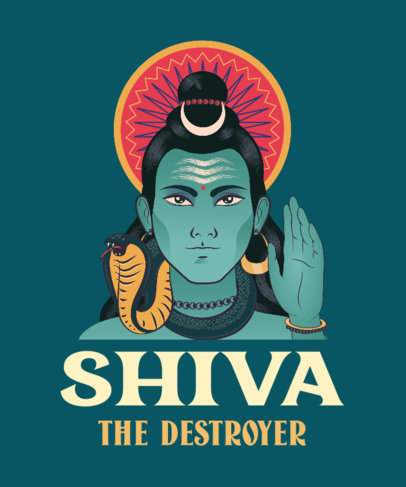 T-Shirt Design Maker Featuring a Shiva Illustration 3890c