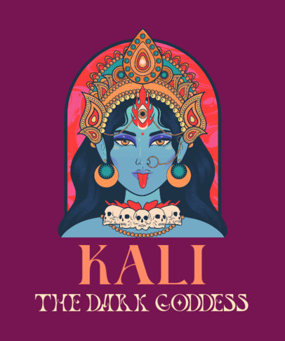 Illustrated T-Shirt Design Creator With a Kali Graphic 3890e
