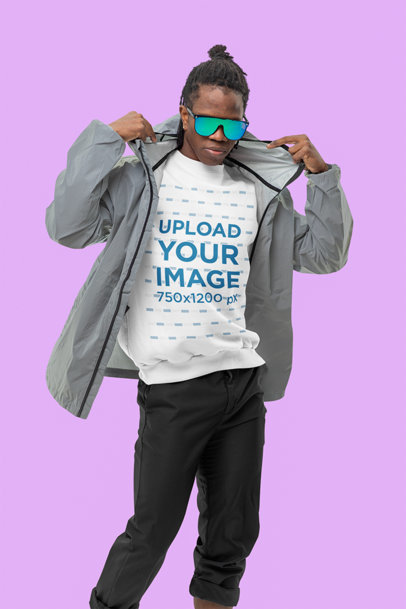 Sweatshirt Mockup of a Swaggy Man Wearing an Athleisure Attire m10788